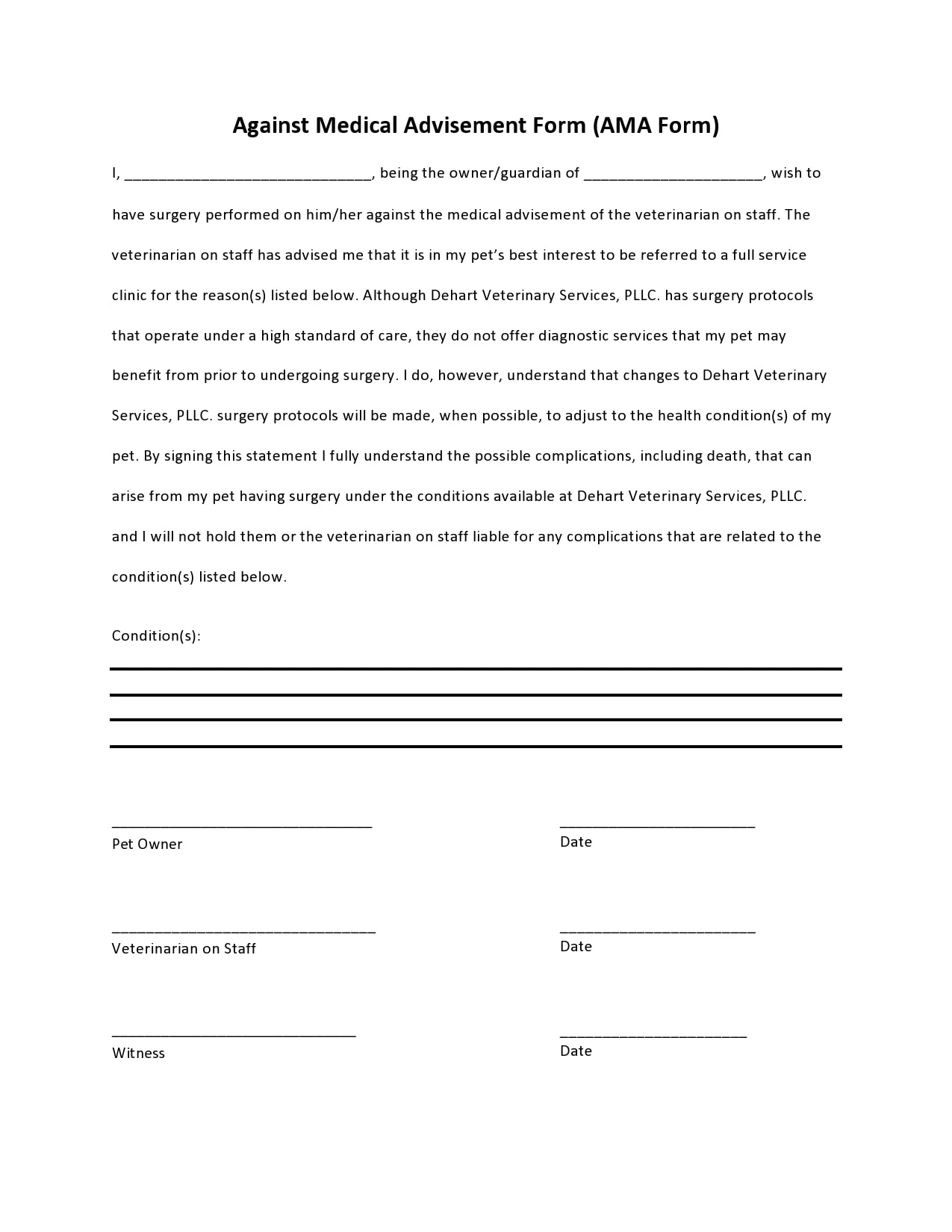 Against Medical Advice Form Against Medical Advice Form Template Word