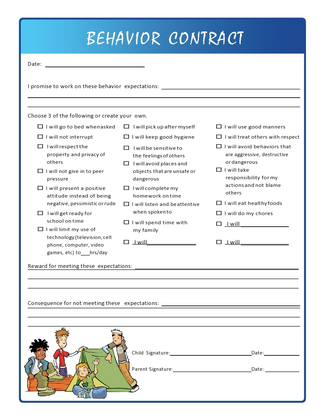 Behavior Contract Template
