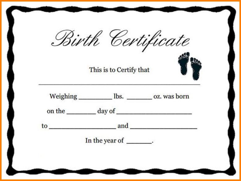 Birth Certificate Template Sample Birth Certificate Template Sample