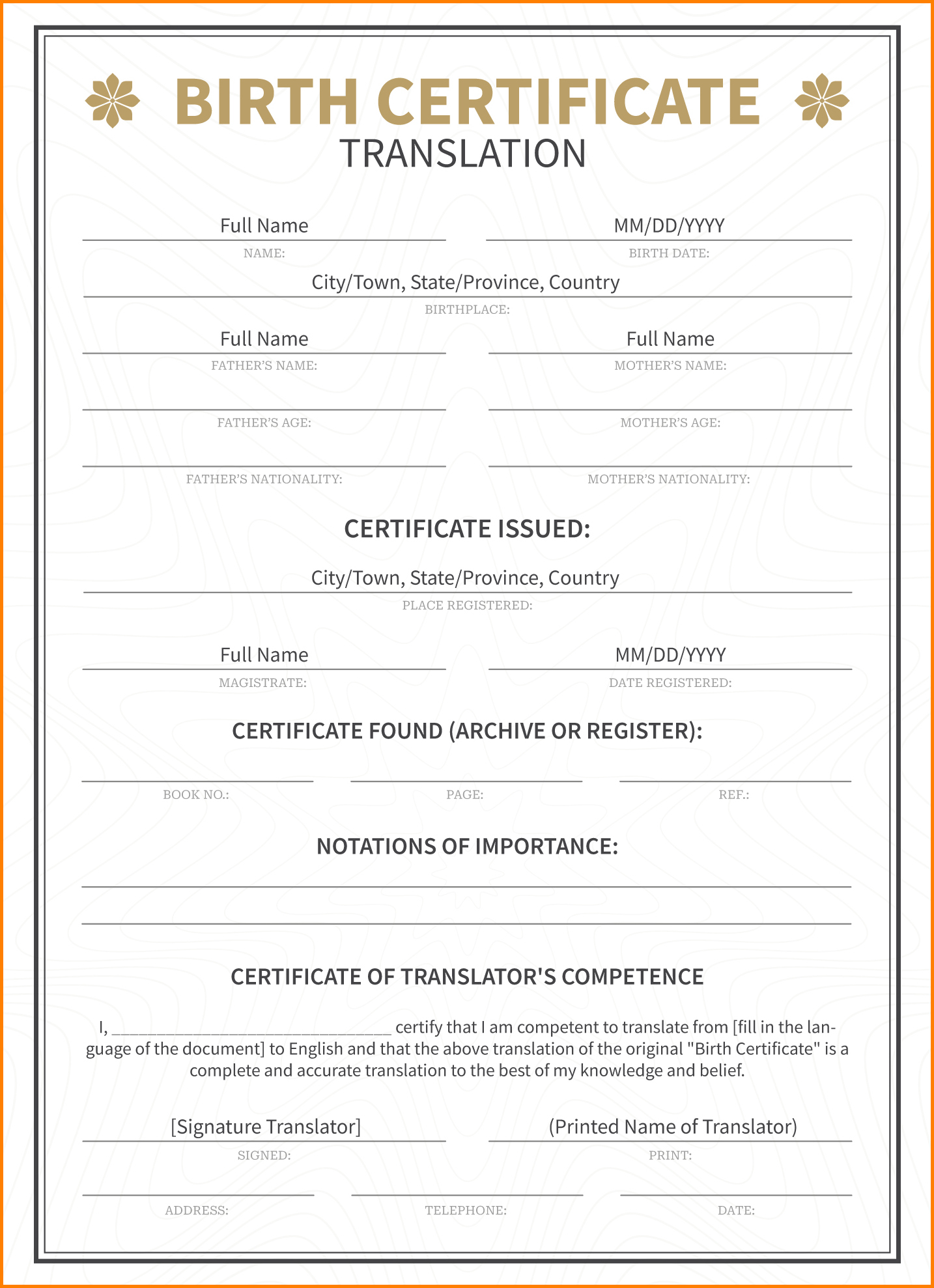 Birth Certificate Template Birth Certificate Template