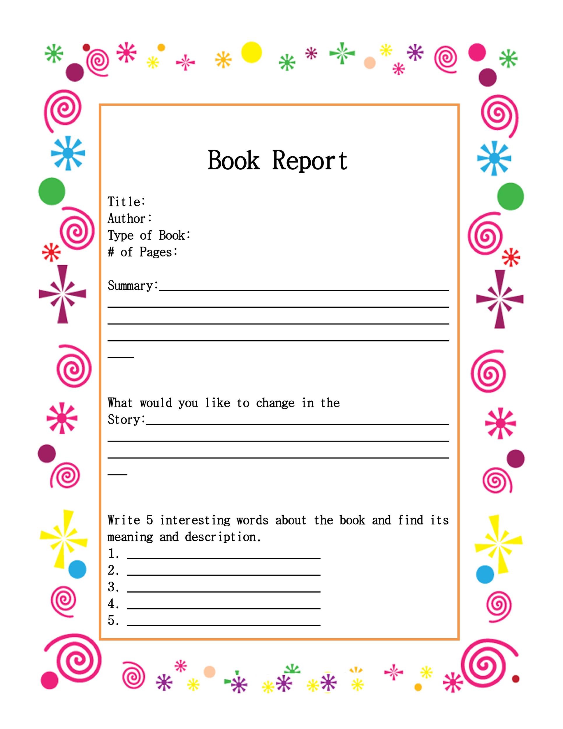 Book Report Template