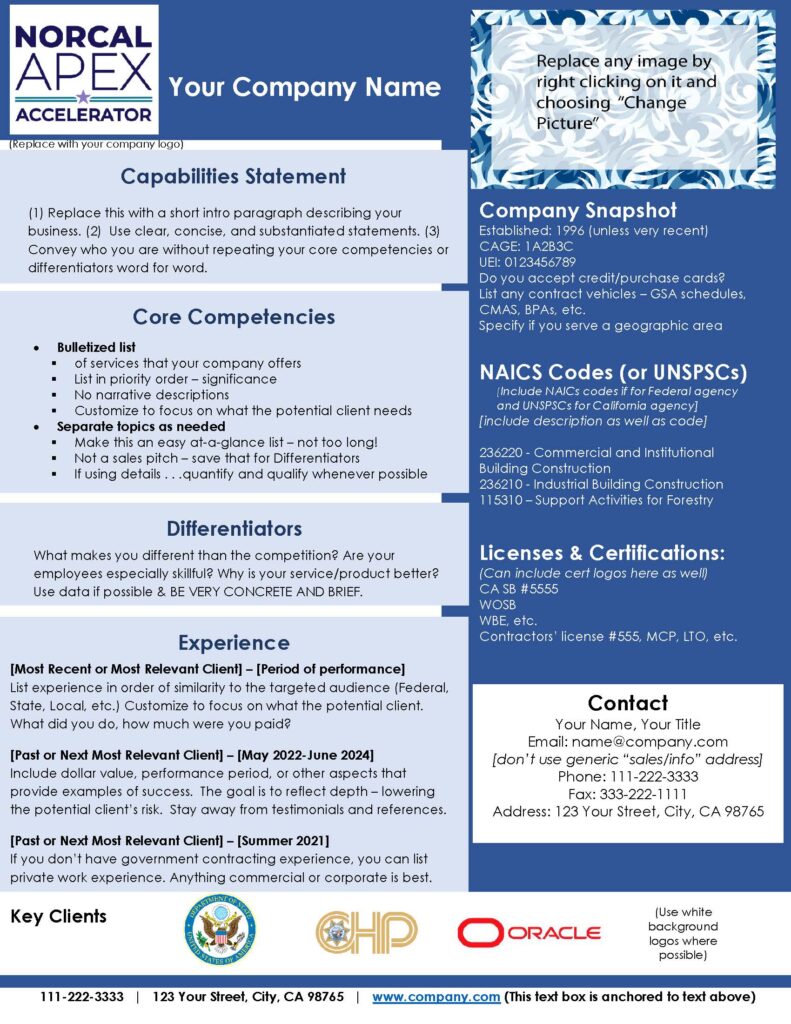 Capability Statement Template Sample Capability Statement Template Sample