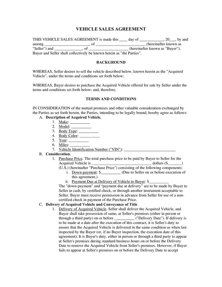 Car Buying Agreement Template Sample Car Buying Agreement Template Sample