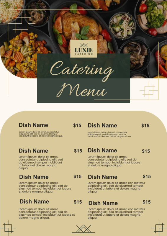 Catering Menu Template Catering Menu Template