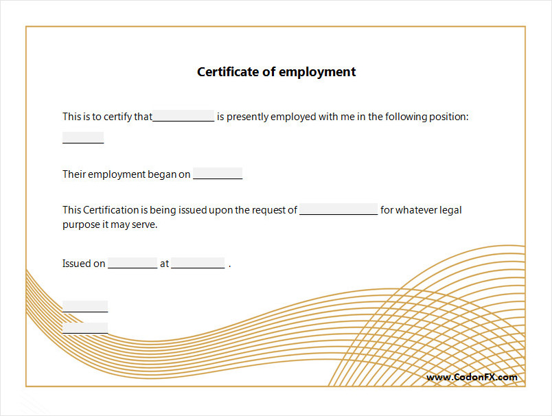 Certificate of Employment Template