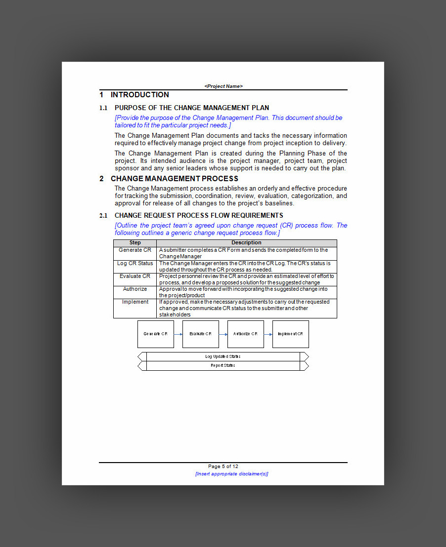 Change Management Planning Template