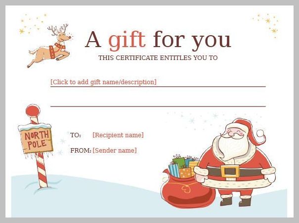 Christmas Gift Certificate Template Example Christmas Gift Certificate Template Example