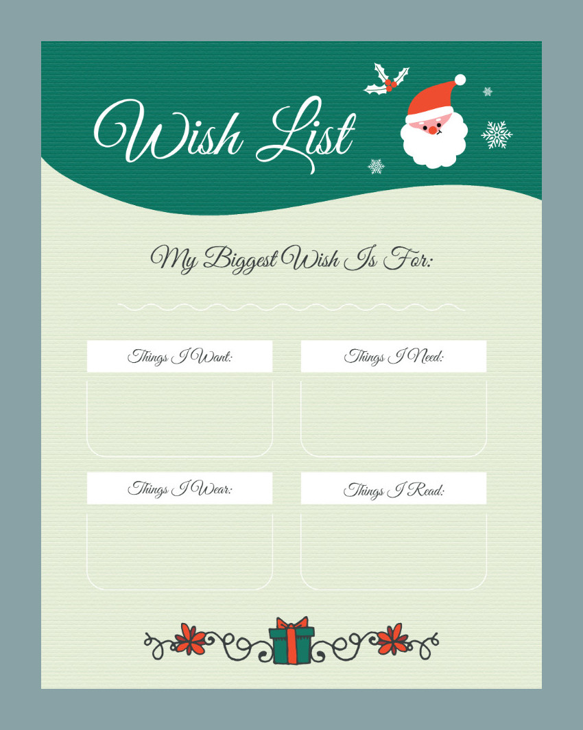 Christmas Wish List Template Sample Christmas Wish List Template Sample