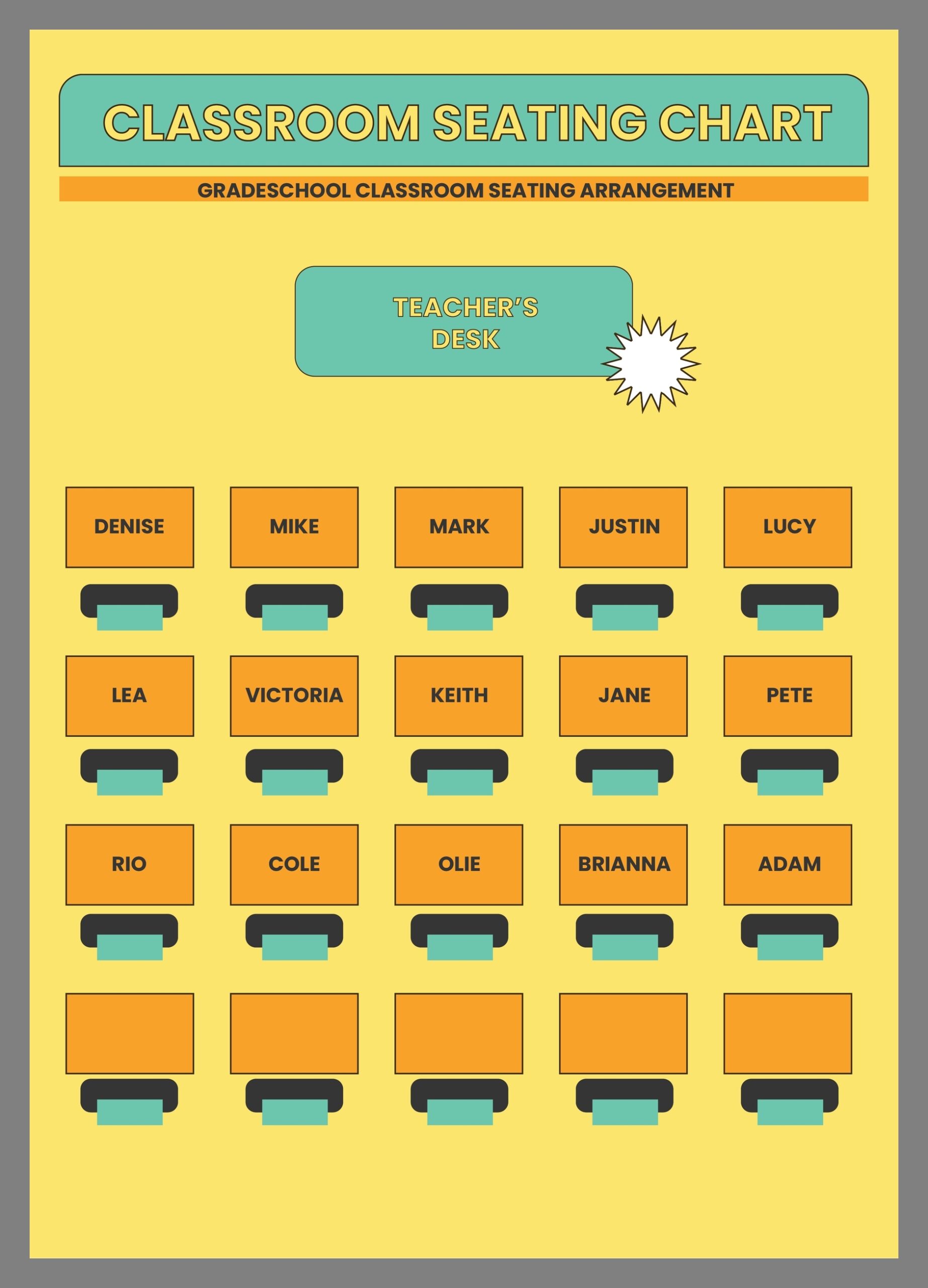 Classroom Seating Chart Template Classroom Seating Chart Template