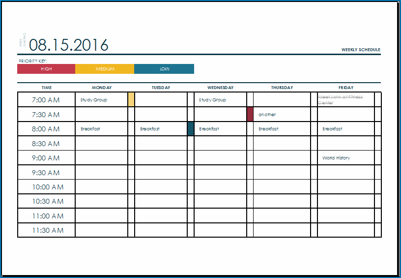 College Class Schedule Template Example College Class Schedule Template Example