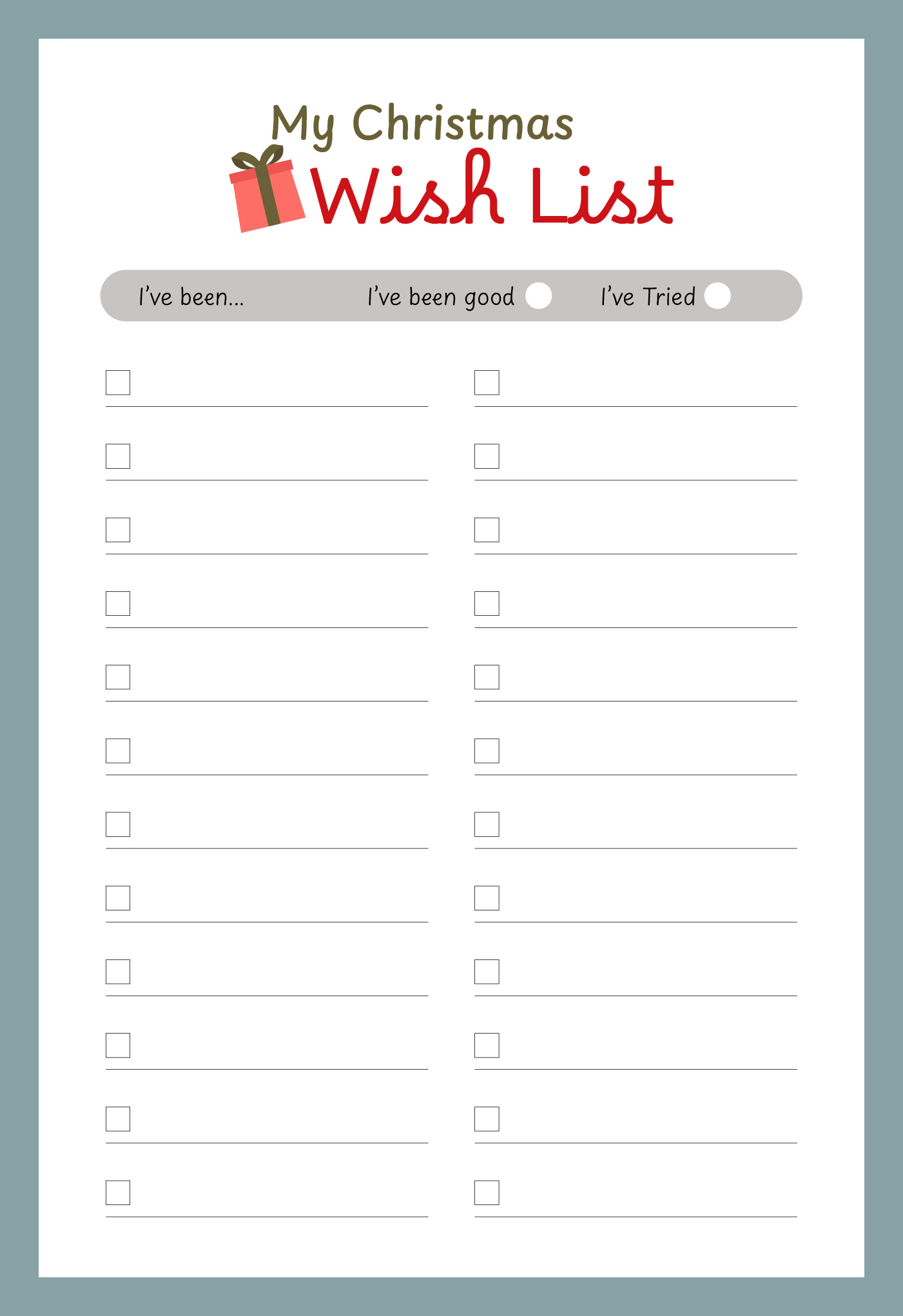 Example Christmas Wish List Template Example Christmas Wish List Template