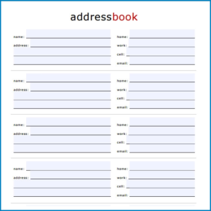 Free Address Book Template (Word)