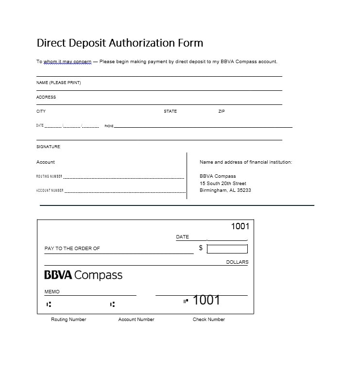 Example of Blank Direct Deposit Form Example of Blank Direct Deposit Form