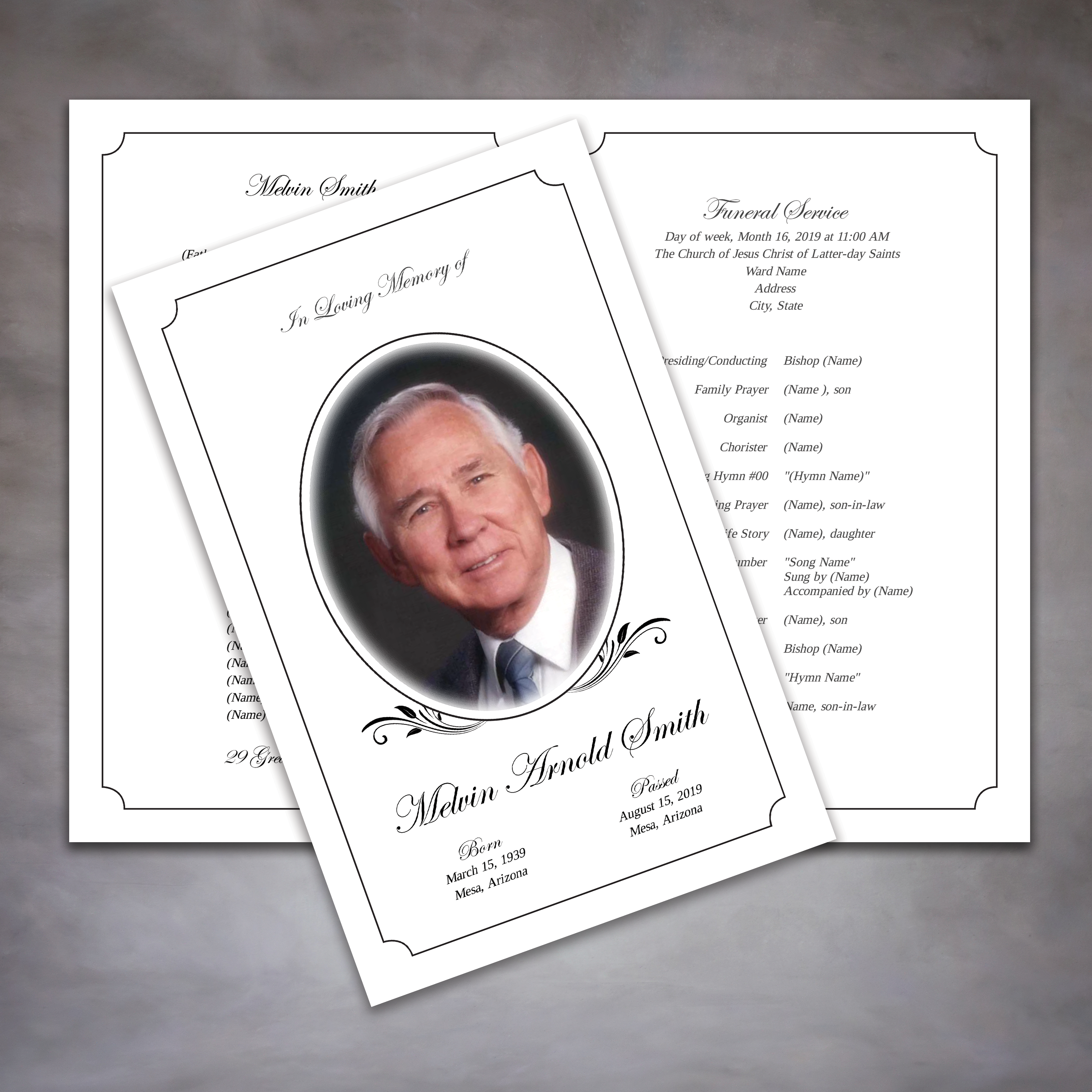 Simple Funeral Program Template Word