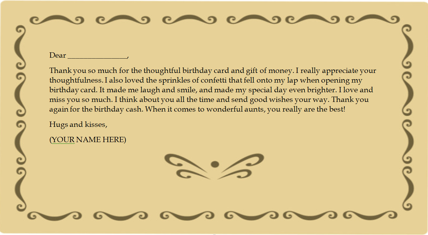 Simple Gift Thank You Note Template