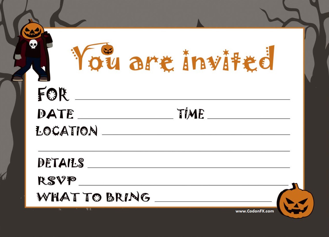Halloween Party Invitation Template Simple Halloween Party Invitation Template