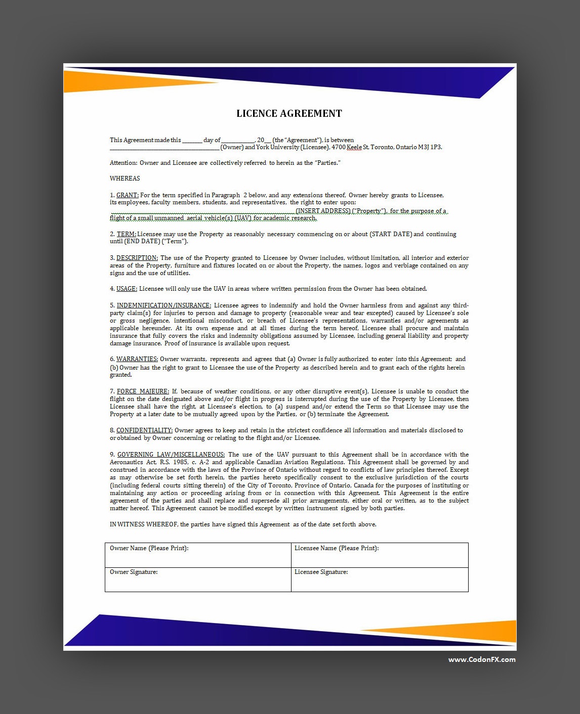 Licensing Agreement Template Licensing Agreement Template