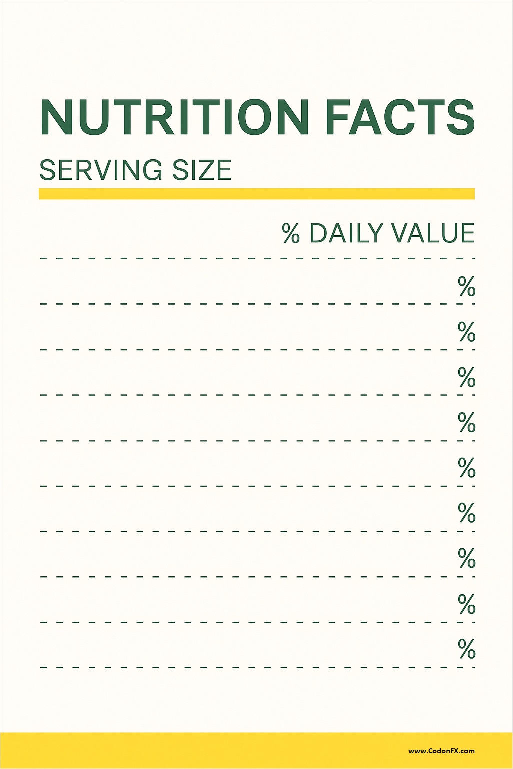 Nutrition Chart Template Simple Nutrition Chart Template