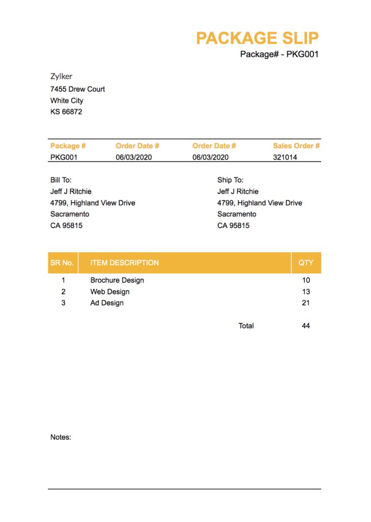 Free Printable Packing Slip Template