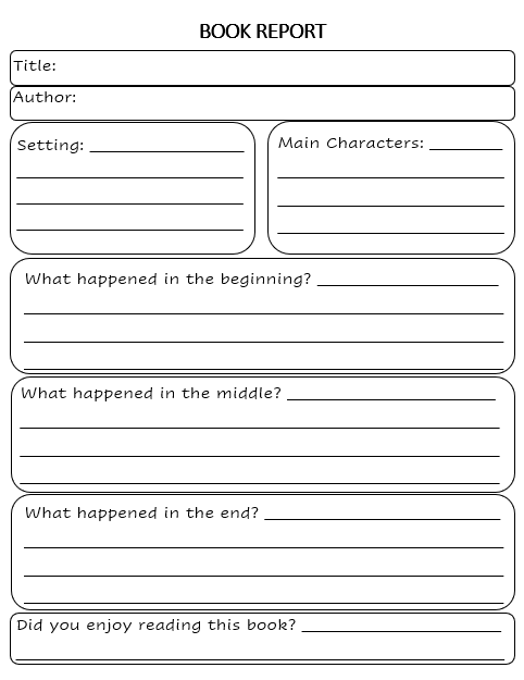 Printable Book Report Template