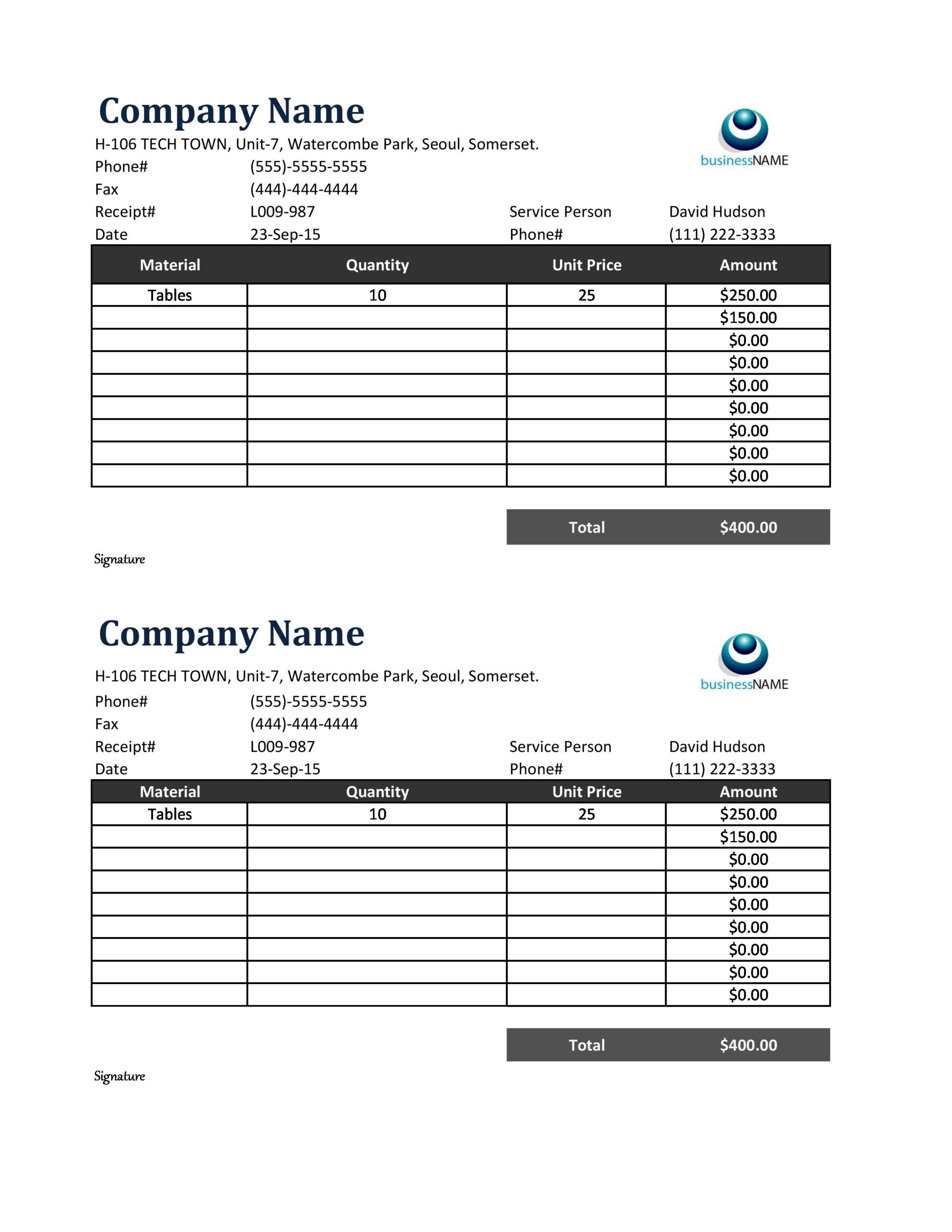 Printable Purchase Receipt Template Sample Printable Purchase Receipt Template Sample
