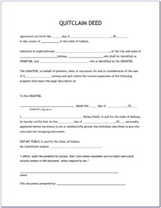 Printable Quit Claim Deed Form