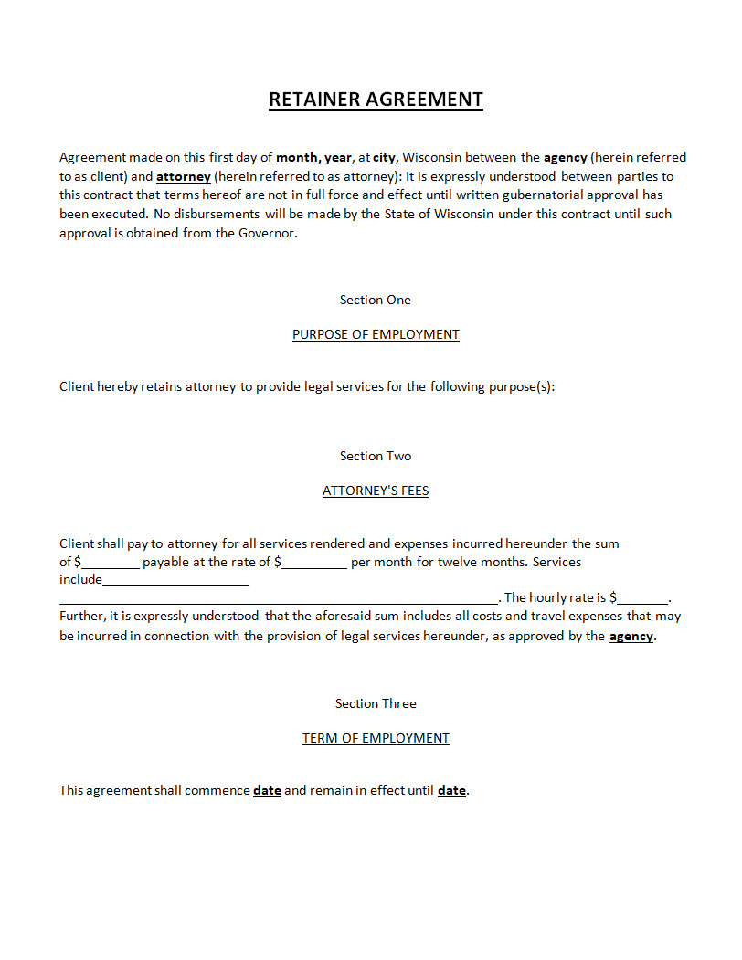 Retainer Agreement Template Retainer Agreement Template