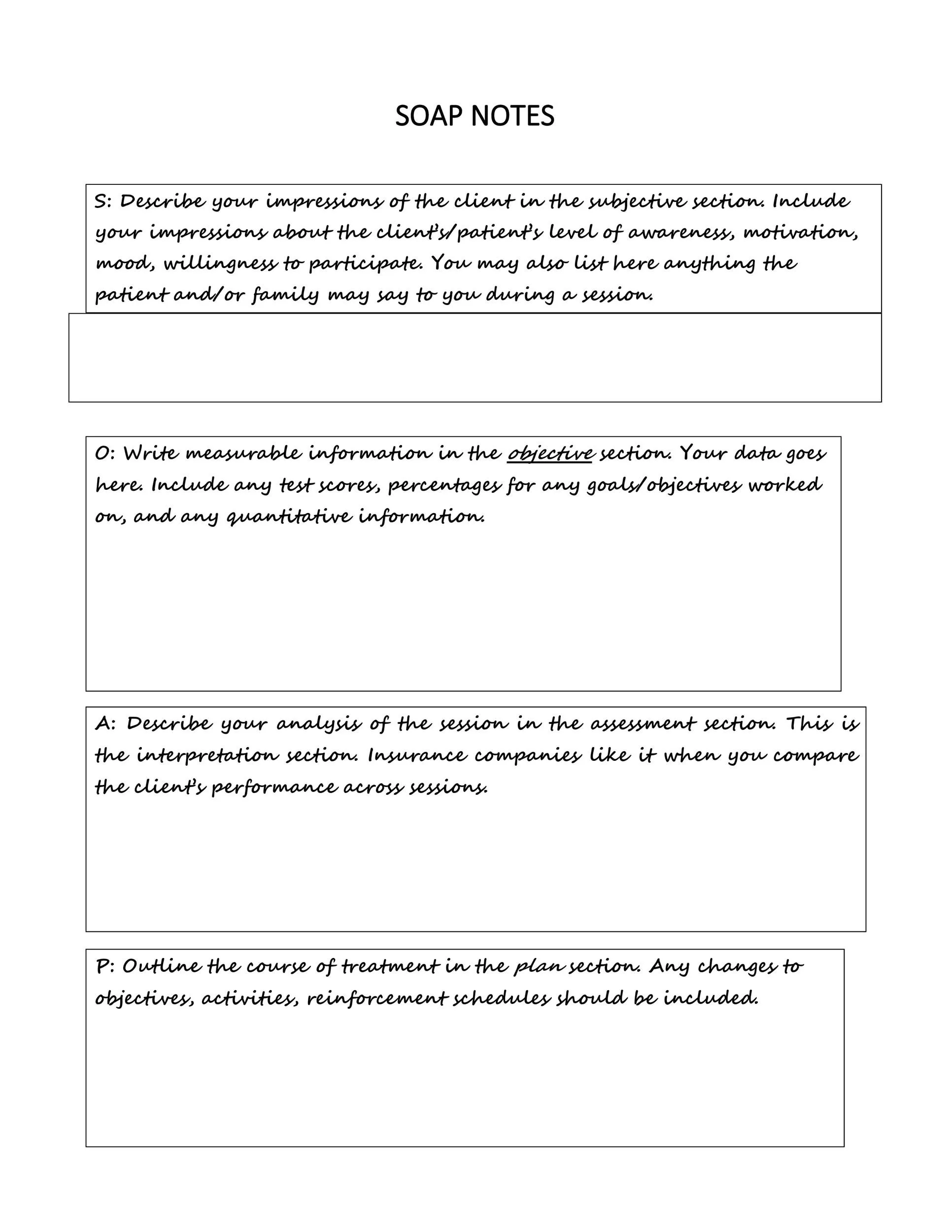 SOAP Note Template SOAP Note Template