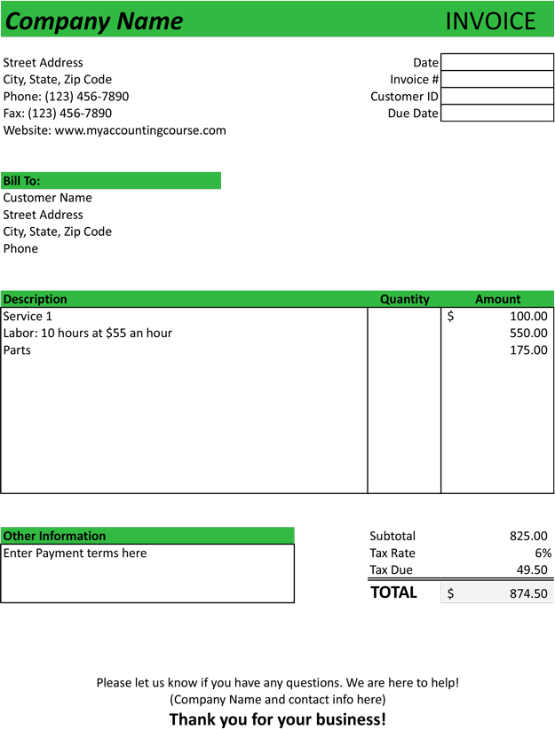 Sample Car Repair Invoice Template Sample Car Repair Invoice Template
