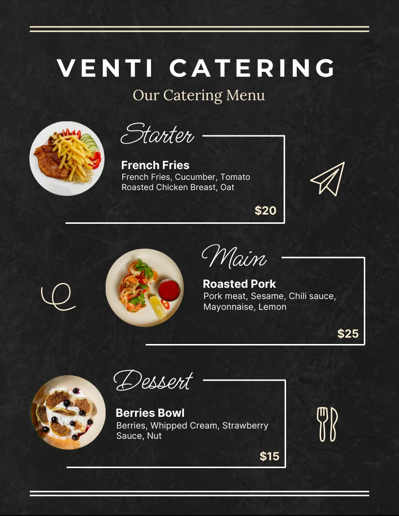 Sample Catering Menu Template Sample Catering Menu Template