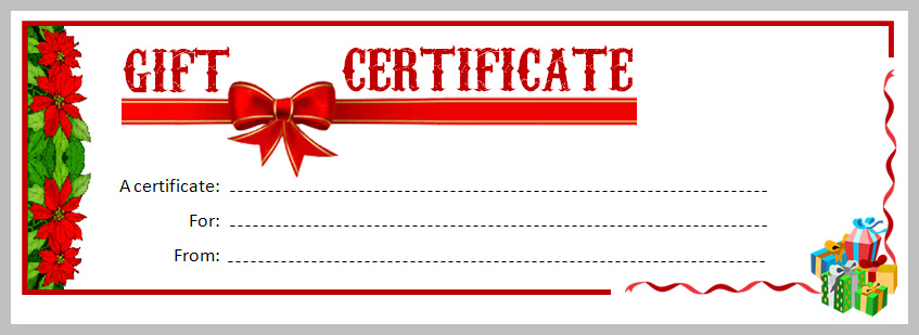 Sample Christmas Gift Certificate Template Sample Christmas Gift Certificate Template
