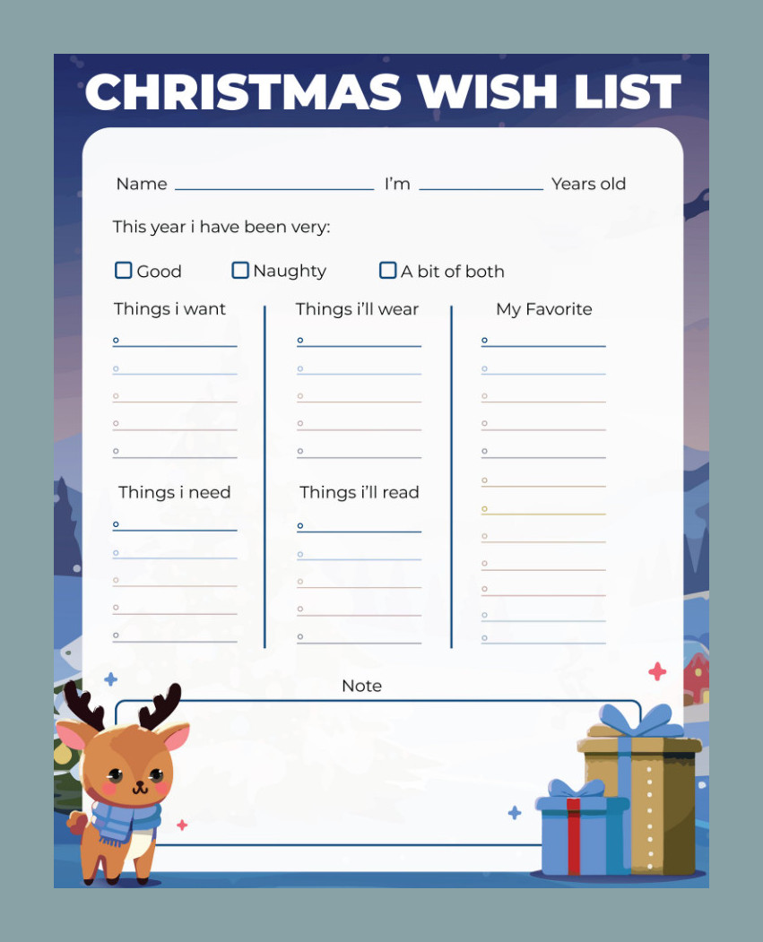 Sample Christmas Wish List Template Sample Christmas Wish List Template
