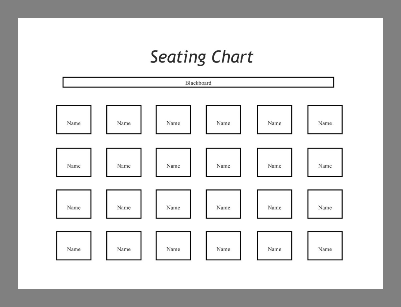 Sample Classroom Seating Chart Template Sample Classroom Seating Chart Template