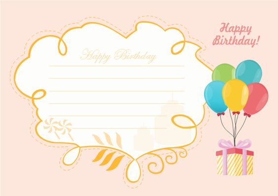 Sample of Birthday Card Template