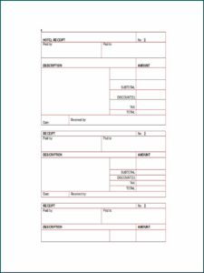 Free Printable Reservation Receipt Template