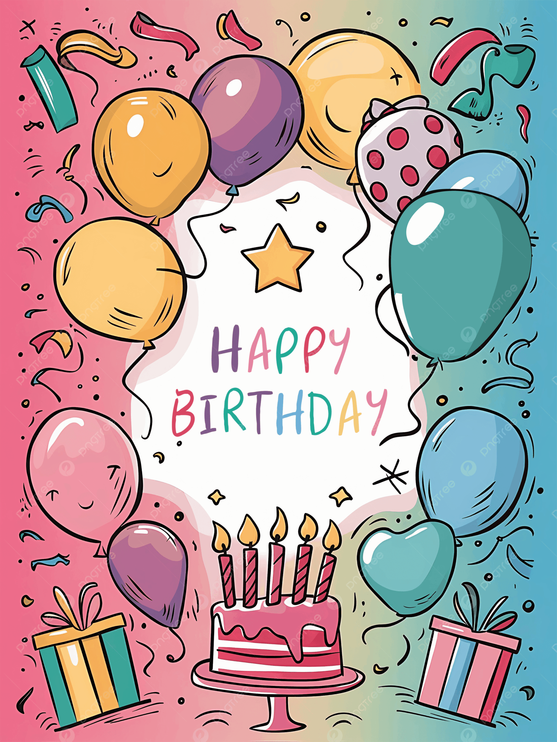 Simple Birthday Greeting Card Template
