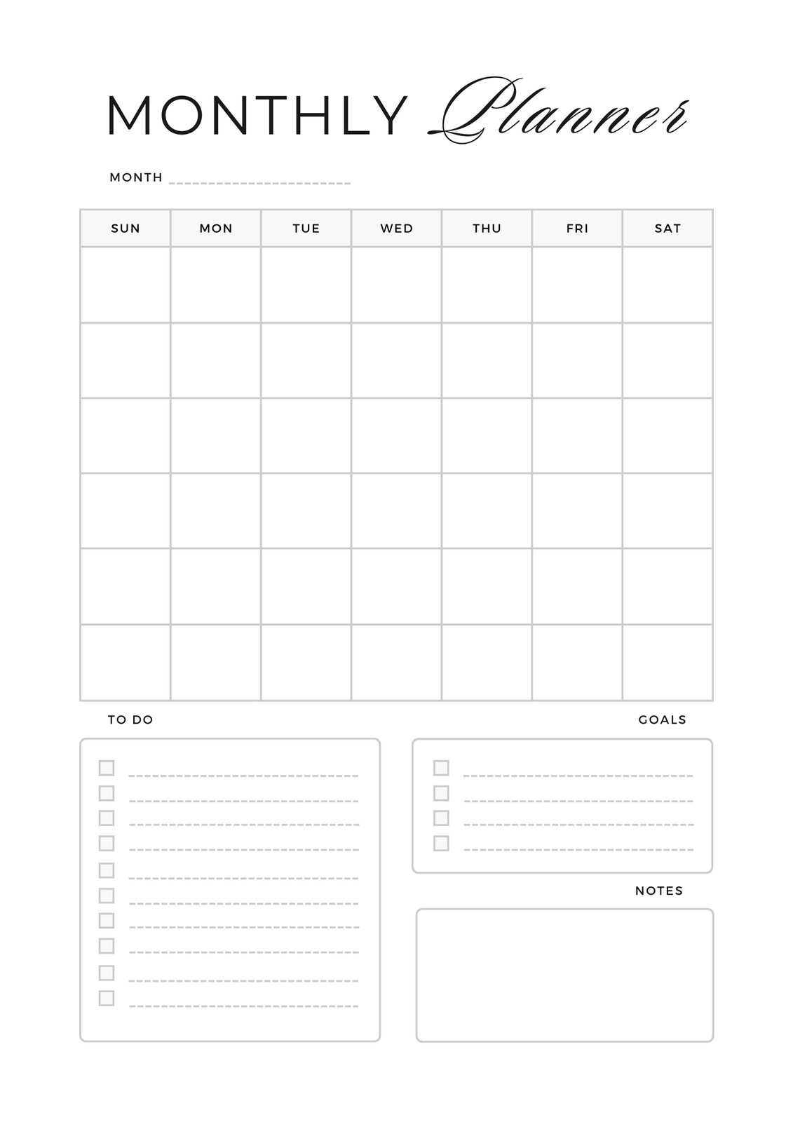 Simple Blank Calendar Planning Template Simple Blank Calendar Planning Template