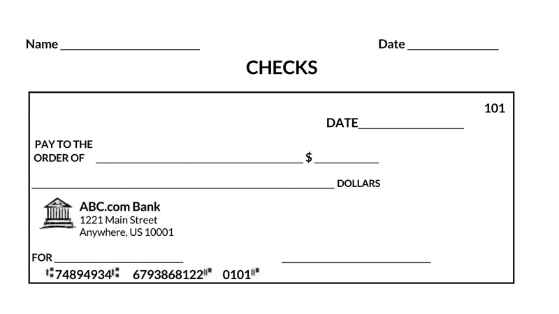 Simple Blank Check Template