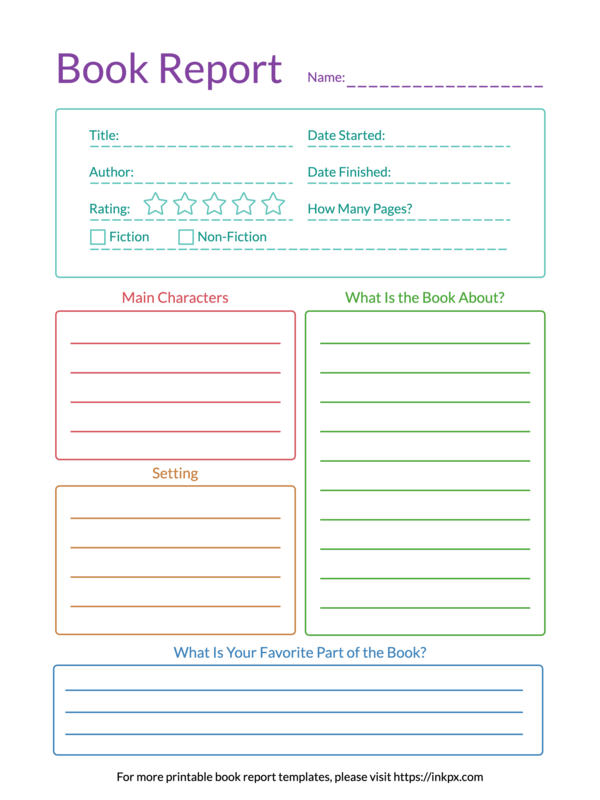 Simple Book Report Template