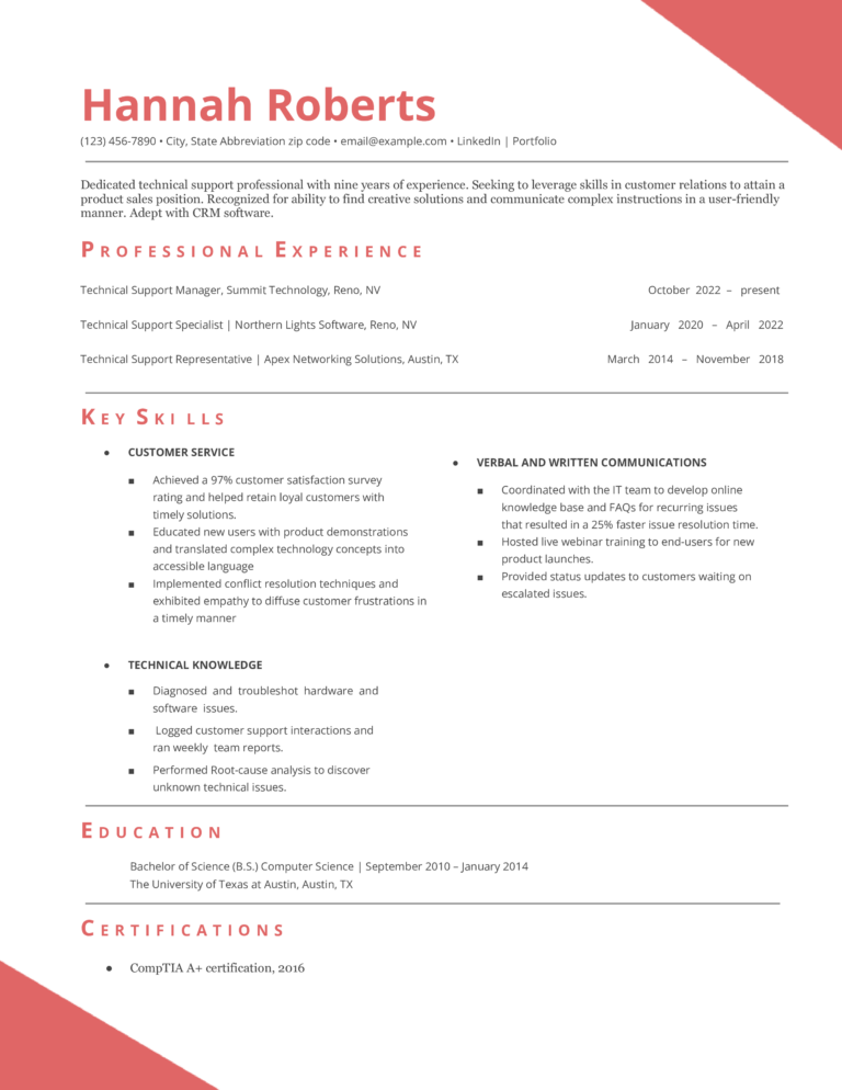 Skill-Based Resume Template (Word)