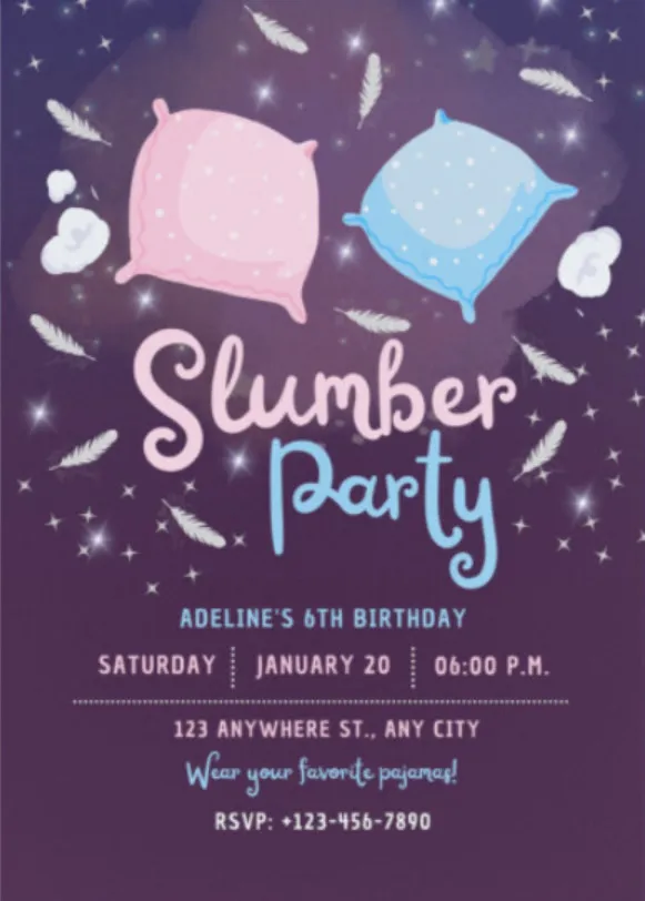 Slumber Party Invitation Template Slumber Party Invitation Template