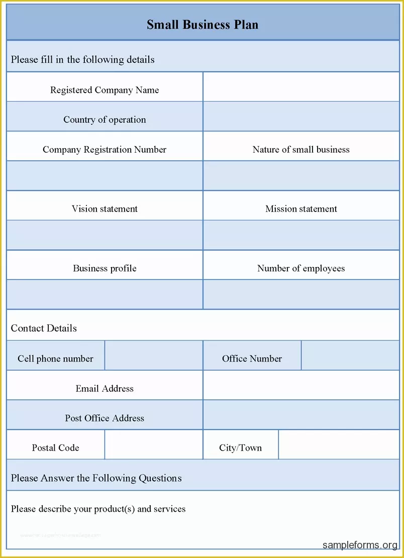 Small Business Plan Template Small Business Plan Template