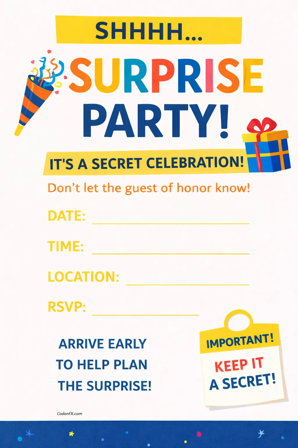 Surprise Party Invitation Template