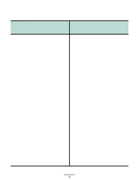 T Chart Template T Chart Template