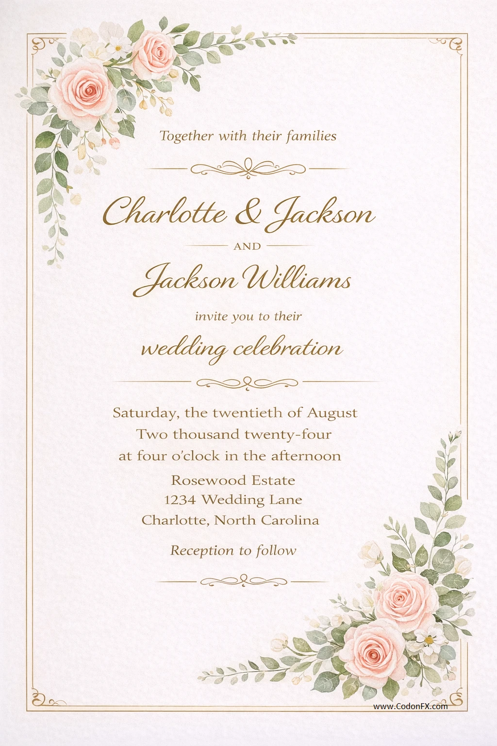 Wedding Invitation Wording Template