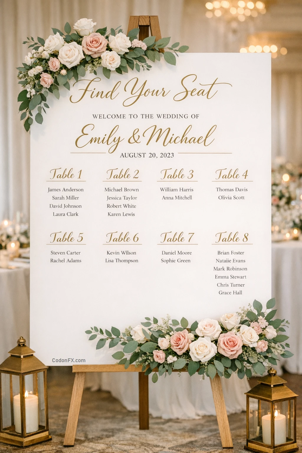 Wedding Seating Plan Template Example