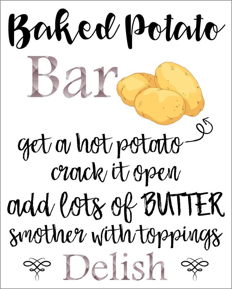 baked potato bar sign up sheet template example
