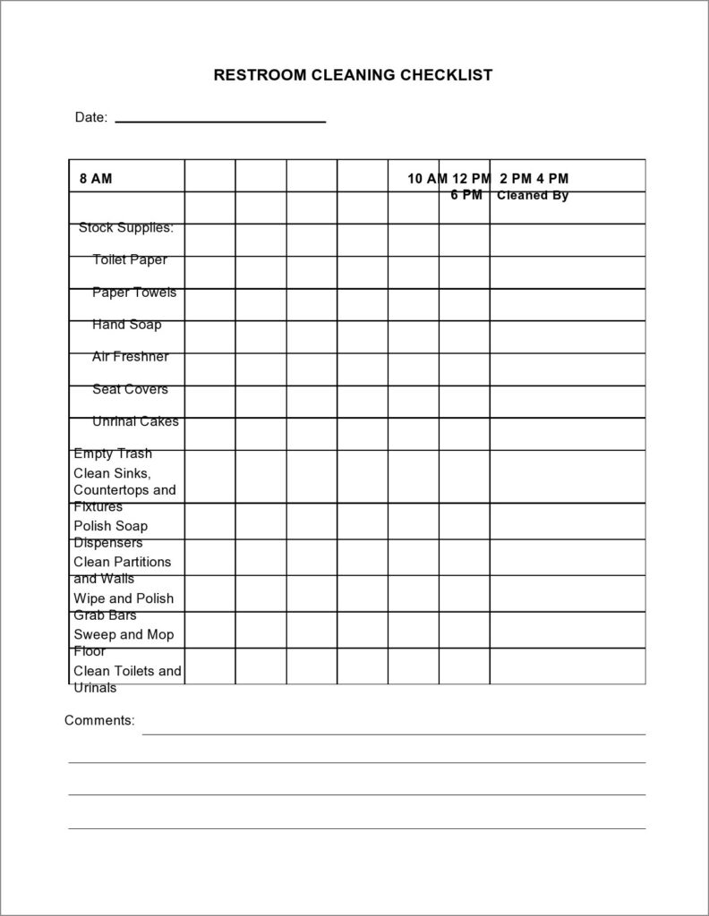 Printable Bathroom Cleaning Schedule Template Printable Bathroom Cleaning Schedule Template