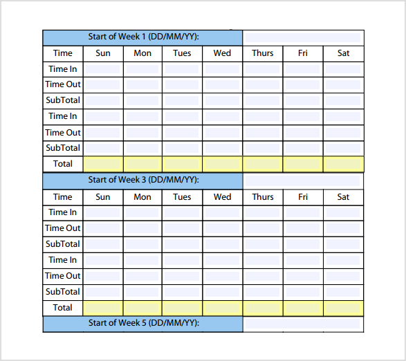 bi monthly timesheet template sample