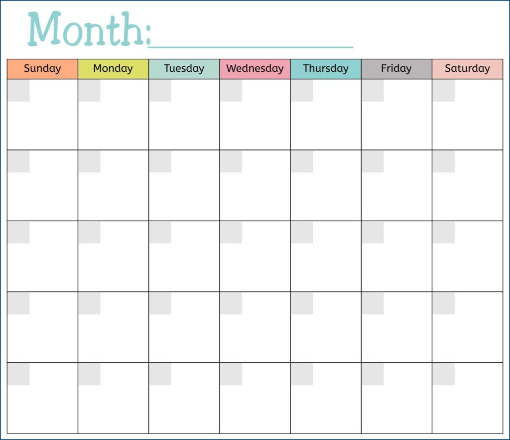 Monthly Calendar Template (Ready To Use)